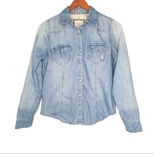 Forever 21 Women's Denim Button-up Shirt